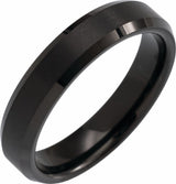 Black PVD Tungsten 5 mm Beveled-Edge Inlay Band Size 7.5