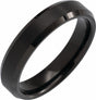 Black PVD Tungsten 5 mm Beveled-Edge Inlay Band Size 7.5