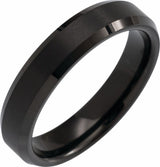Black PVD Tungsten 5 mm Beveled-Edge Inlay Band Size 7
