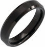 Black PVD Tungsten 5 mm Beveled-Edge Inlay Band Size 7