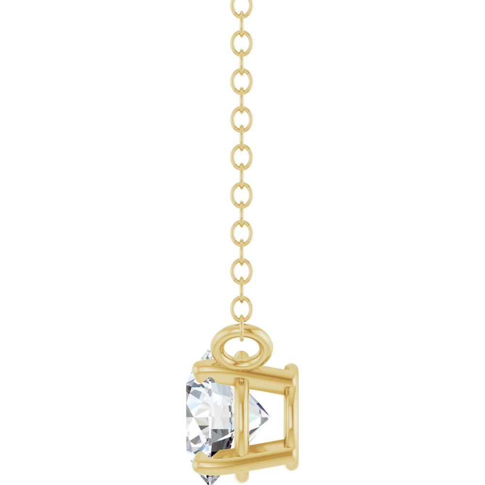 14K Yellow Gold 1/2 CT Lab-Grown Diamond Solitaire 18" Necklace 