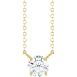 14K Yellow Gold 1/2 CT Lab-Grown Diamond Solitaire 18" Necklace 