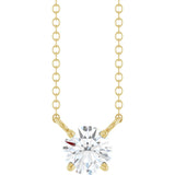 14K Yellow Gold 1/2 CT Lab-Grown Diamond Solitaire 18" Necklace 