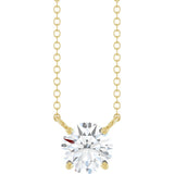 14K Yellow Gold 3/4 CT Lab-Grown Diamond Solitaire 18" Necklace 