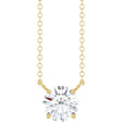 14K Yellow Gold 3/4 CT Lab-Grown Diamond Solitaire 18" Necklace 