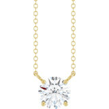 14K Yellow Gold 3/4 CT Lab-Grown Diamond Solitaire 18" Necklace 