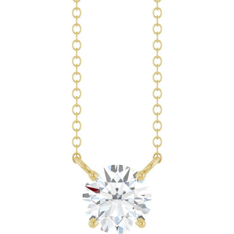 14K Yellow Gold 3/4 CT Lab-Grown Diamond Solitaire 18" Necklace 