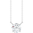 14K White Gold 3/4 CT Lab-Grown Diamond Solitaire 18" Necklace 