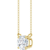 14K Yellow Gold 3/4 CT Lab-Grown Diamond Solitaire 18" Necklace 