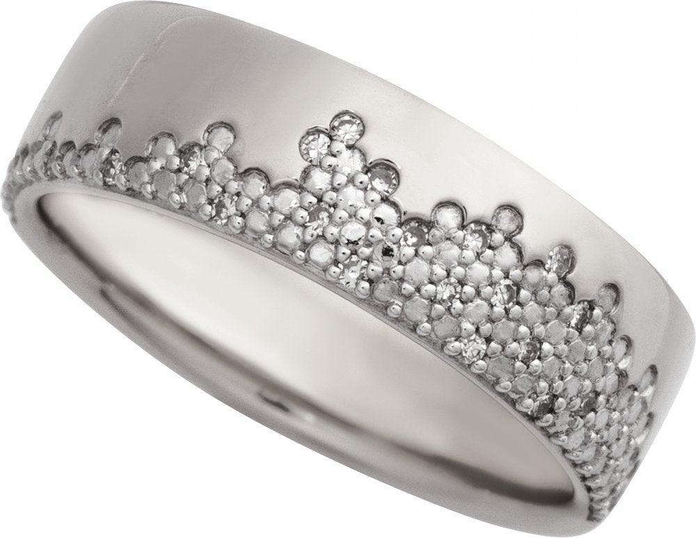 14K White 1/10 CTW Natural Diamond Anniversary Band