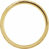 14K Yellow Gold 5 mm Milgrain Edge Geometric Faceted Comfort-Fit Half Round Band Size 10