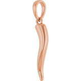 14K Rose Gold Italian Horn Pendant