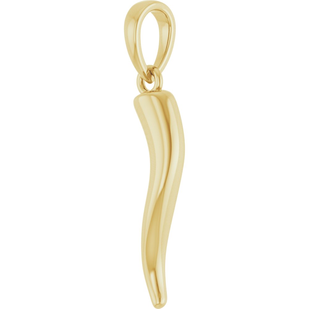 14K Yellow Gold Italian Horn Pendant