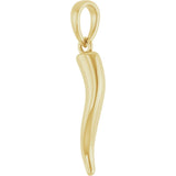 14K Yellow Gold Italian Horn Pendant
