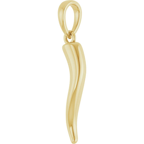 14K Yellow Gold Italian Horn Pendant