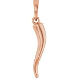 14K Rose Gold Italian Horn Pendant