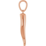14K Rose Gold Italian Horn Pendant