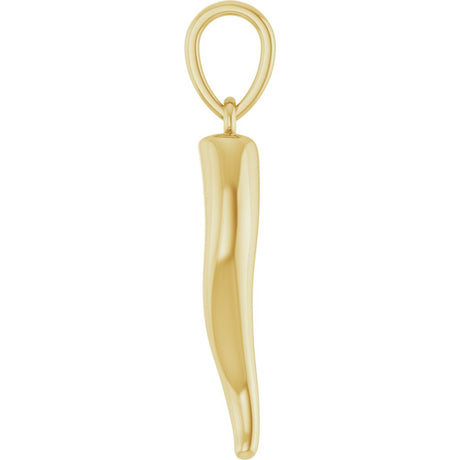 14K Yellow Gold Italian Horn Pendant