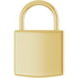 14K Yellow Gold Engravable Lock Pendant