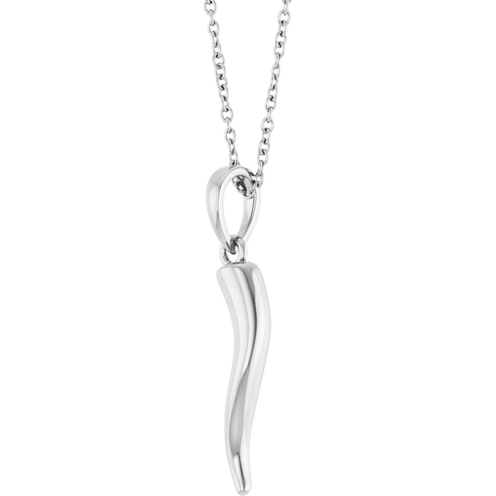 Sterling Silver Italian Horn 16-18" Necklace