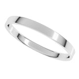10K White Gold 2 mm Ultra-Lightweight Comfort-Fit Flat Band Size 5