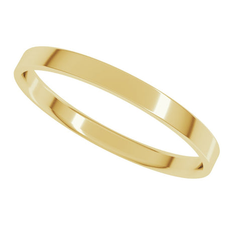 10K Yellow Gold 2 mm Ultra-Lightweight Comfort-Fit Flat Band Size 6