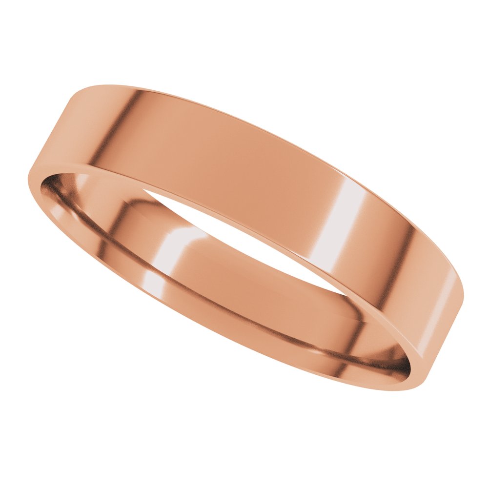 10K Rose Gold 4 mm Ultra-Lightweight Comfort-Fit Flat Band Size 11
