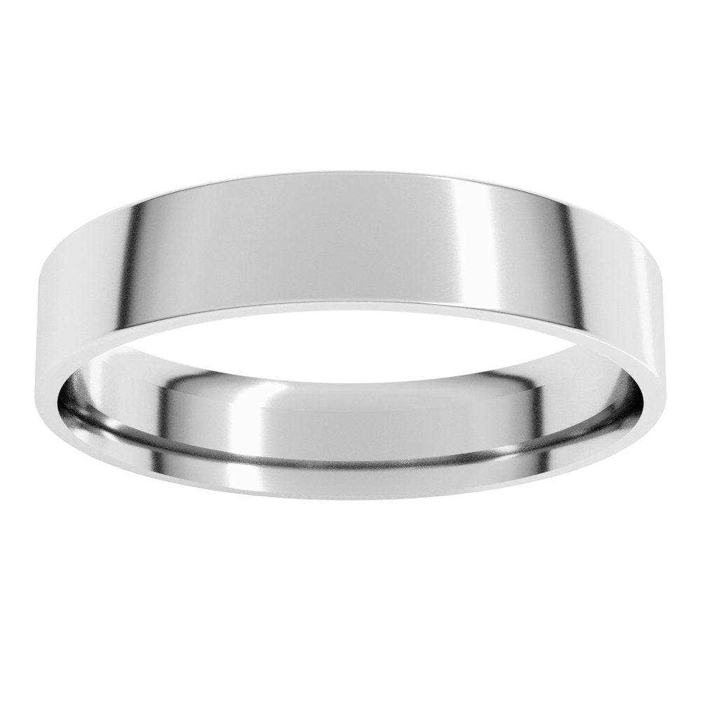14K White Gold 4 mm Ultra-Lightweight Comfort-Fit Flat Band Size 6