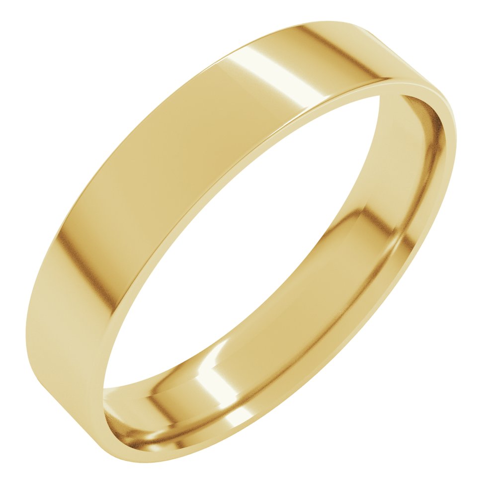 14K Yellow Gold 4 mm Ultra-Lightweight Comfort-Fit Flat Band Size 5