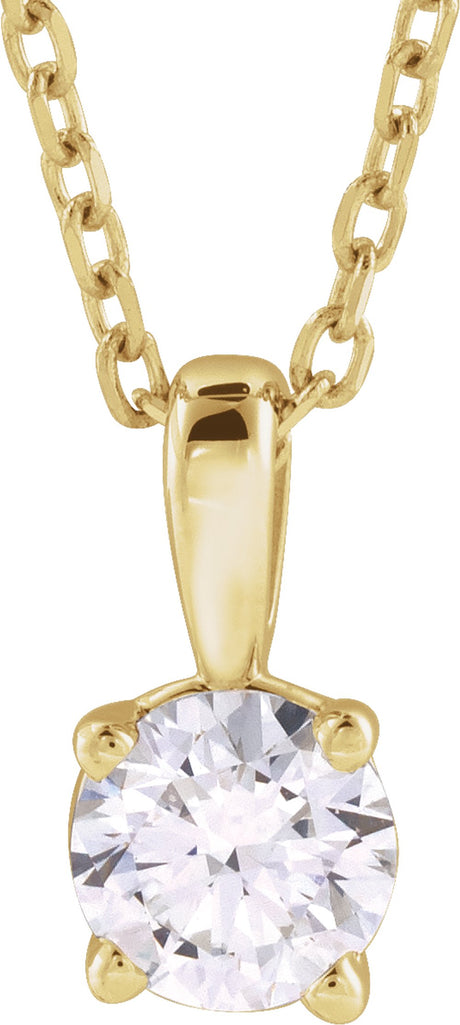 14K Yellow Gold 1/3 CT Lab-Grown Diamond 18" Necklace