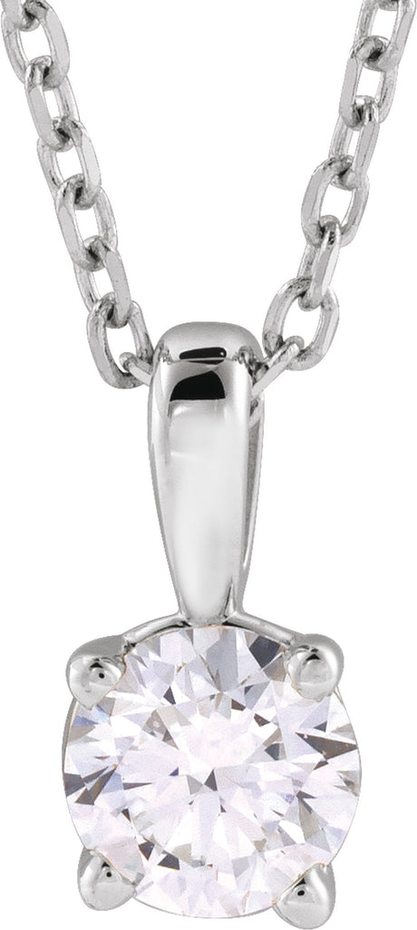 14K White Gold 1 1/2 CT Lab-Grown Diamond 18" Necklace