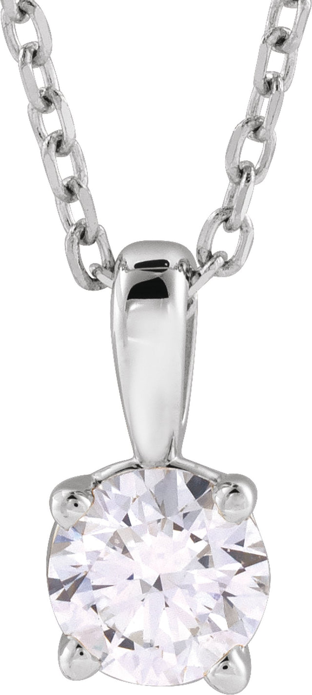 14K White Gold 1/2 CT Lab-Grown Diamond 18" Necklace
