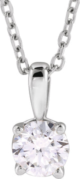 14K White Gold 1/2 CT Lab-Grown Diamond 18" Necklace