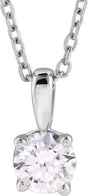 14K White Gold 1/2 CT Lab-Grown Diamond 18" Necklace