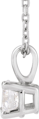 14K White Gold 1 CT Lab-Grown Diamond 18" Necklace