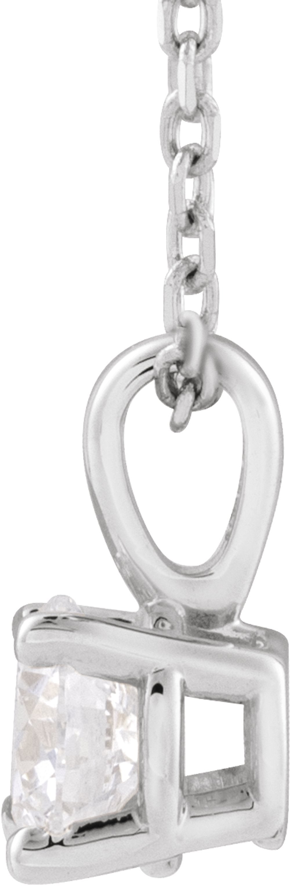 14K White Gold 1/3 CT Lab-Grown Diamond 18" Necklace