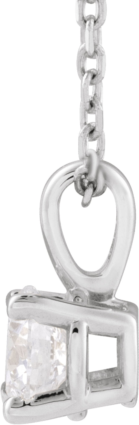 14K White Gold 1/3 CT Lab-Grown Diamond 18" Necklace