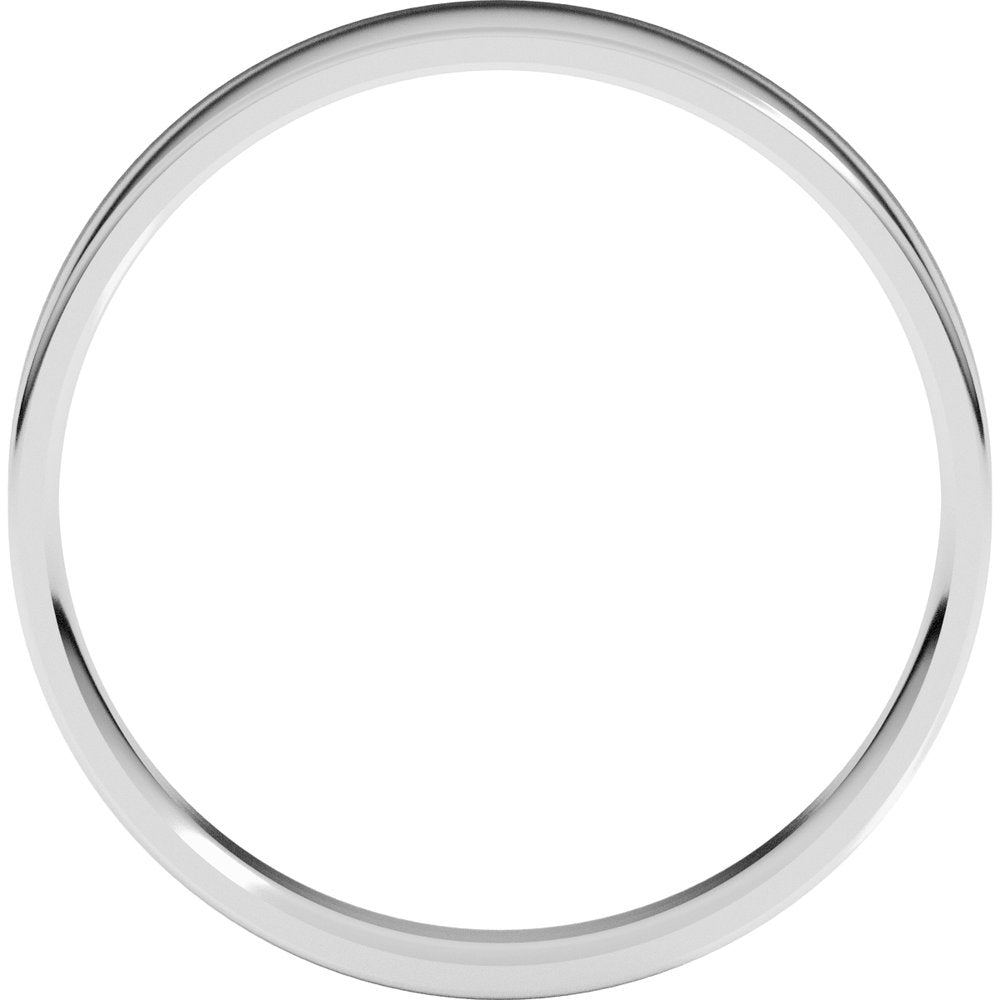 14K White Gold 4 mm Ultra-Lightweight Comfort-Fit Flat Band Size 6