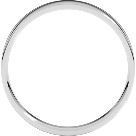 14K White Gold 4 mm Ultra-Lightweight Comfort-Fit Flat Band Size 6