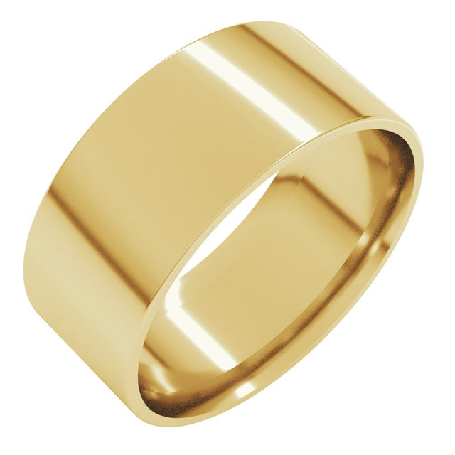 14K Yellow Gold 8 mm Ultra-Lightweight Comfort-Fit Flat Band Size 9