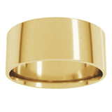 14K Yellow Gold 8 mm Ultra-Lightweight Comfort-Fit Flat Band Size 10