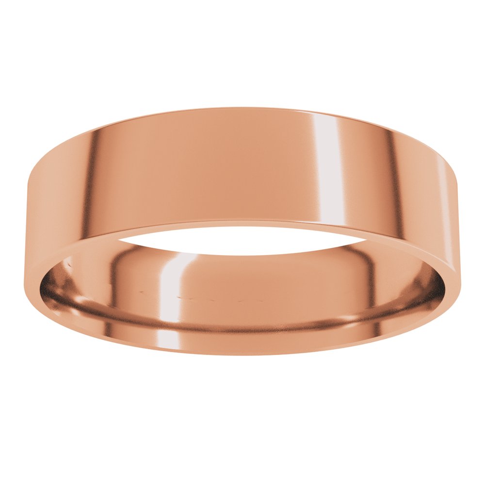 10K Rose Gold 5 mm Ultra-Lightweight Comfort-Fit Flat Band Size 9