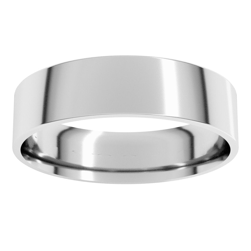 10K White Gold 5 mm Ultra-Lightweight Comfort-Fit Flat Band Size 7.5