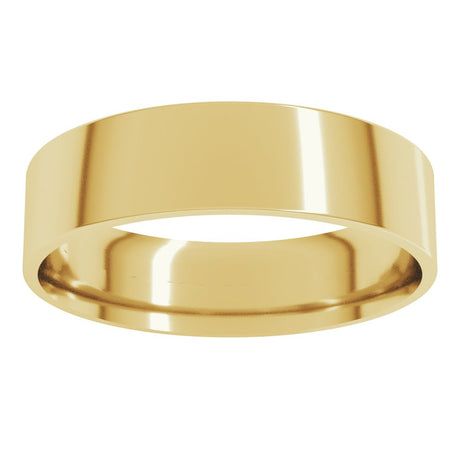 14K Yellow Gold 5 mm Ultra-Lightweight Comfort-Fit Flat Band Size 5