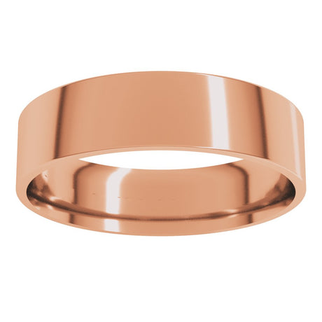 10K Rose Gold 5 mm Ultra-Lightweight Comfort-Fit Flat Band Size 9