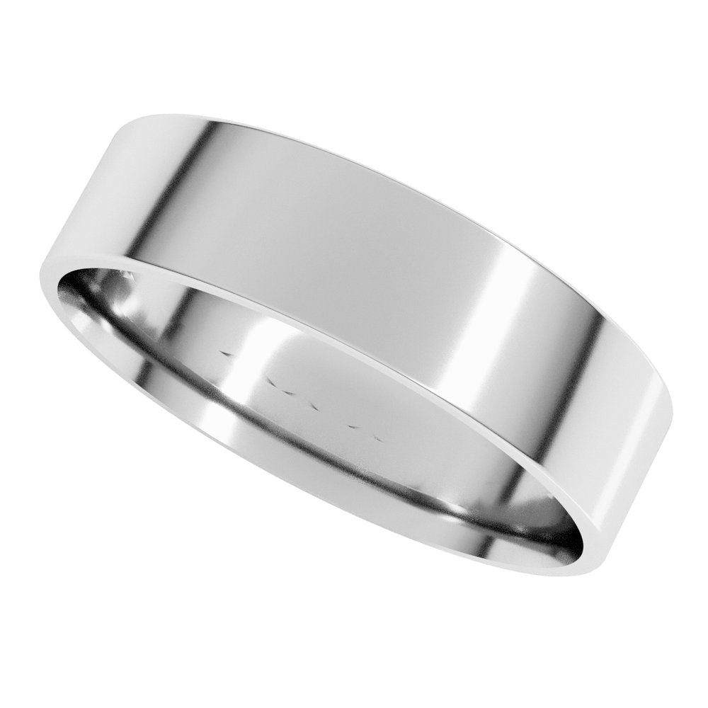10K White Gold 5 mm Ultra-Lightweight Comfort-Fit Flat Band Size 7.5