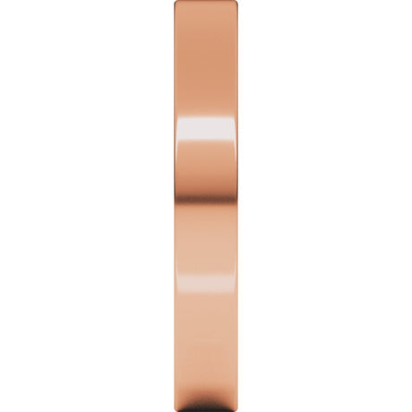 14K Rose Gold 3 mm Ultra-Lightweight Comfort-Fit Flat Band Size 8.5