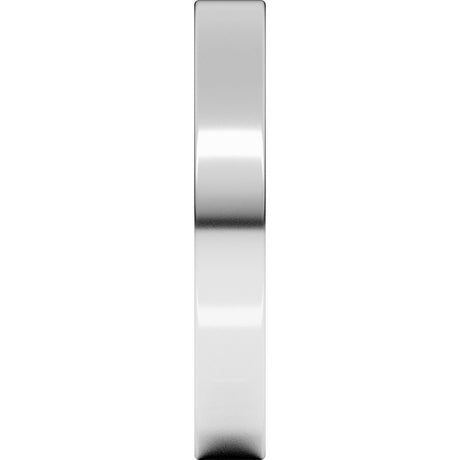 10K White Gold 3 mm Ultra-Lightweight Comfort-Fit Flat Band Size 8.5