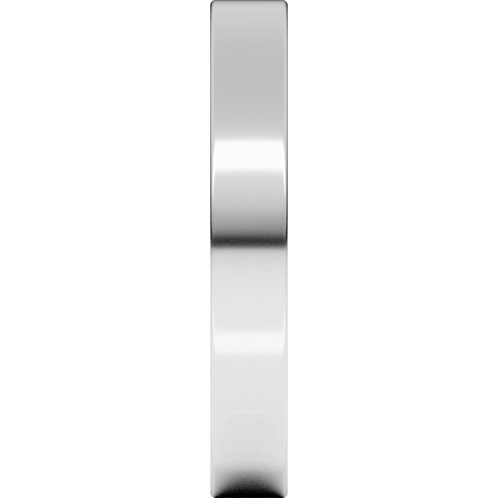 14K X1 White Gold 3 mm Ultra-Lightweight Comfort-Fit Flat Band Size 5.5