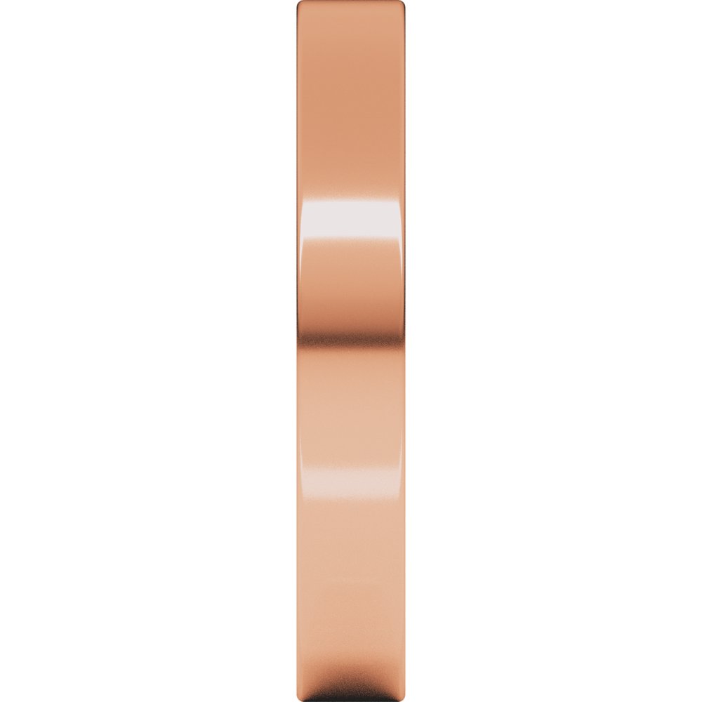18K Rose Gold 3 mm Ultra-Lightweight Comfort-Fit Flat Band Size 7.5